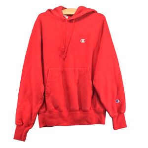 Champion Reverse Weave Mens Pullover Hoodie Sweatshirt Red Small Kangaroo Pocket